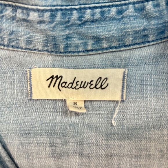 Madewell Short Sleeve Cropped Chambray Shirt - Picture 5 of 5